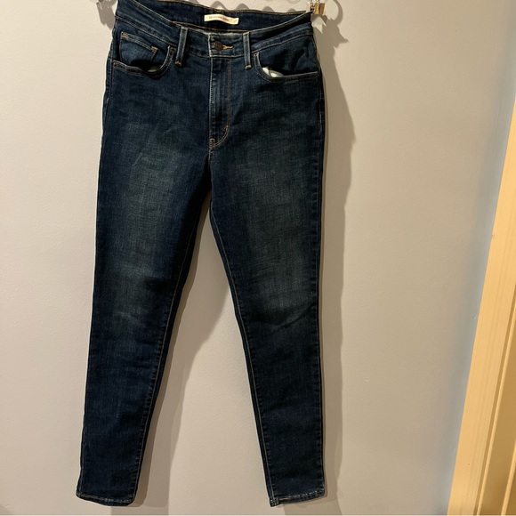 Levis Strauss 721 Jeans Womens Size 29 High Rise Skinny Denim Dark Blue - Picture 5 of 10